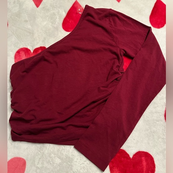 Bobi Los Angeles One Shoulder Cropped Top in Pinot - Picture 6 of 9